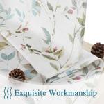 Chyhomenyc Roman Kitchen Curtains 36 Inch Length, Light Filtering Linen Blend Textured Small Window Curtains Over Sink, Leaf Floral Printed Short Curtain for Bathroom Basement, 28Wx36L inch, 2PCS