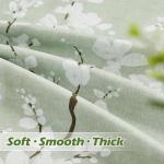 FMFUNCTEX 100% Blackout Floral Curtains for Bedroom, Sage Green Curtains 84 inches Long Blossom Patterned for Living Room, Thermal Insulated Farmhouse Drapes, Grommet Top 2 Panels (White on Green)