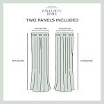 EXCLUSIVE HOME Chateau Striped Faux Silk Grommet Top Curtain Panel Pair, 54"x84", Black Pearl