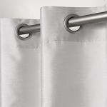 EXCLUSIVE HOME Chateau Striped Faux Silk Grommet Top Curtain Panel Pair, 54"x84", Black Pearl
