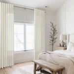 Neutral Farmhouse Curtains for Living Room 84 Inches Long,Taupe Cream Boho Light Filtering Sheer Patterned Modern Beautiful Linen Curtains with Floral Pattern Design Dining Room 84 Length 2 Panels Set