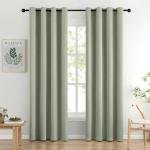 MIULEE Room Darkening Curtains Thermal Insulated Drapes Solid Window Treatment Set Grommet Top Light Blocking Blackout Curtain for Living Room/Bedroom 2 Panels 52 x 84 inch Sage Green