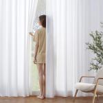MIULEE White Privacy Sheer Curtains That Let Light in 72 Inches Long Non-See-Through Semi Sheer Curtain Light Filtering Window Curtains Drapes for Living Room Bedroom 2 Panels Set