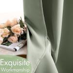 MIULEE Room Darkening Curtains Thermal Insulated Drapes Solid Window Treatment Set Grommet Top Light Blocking Blackout Curtain for Living Room/Bedroom 2 Panels 52 x 84 inch Sage Green