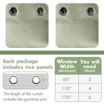 MIULEE Room Darkening Curtains Thermal Insulated Drapes Solid Window Treatment Set Grommet Top Light Blocking Blackout Curtain for Living Room/Bedroom 2 Panels 52 x 84 inch Sage Green