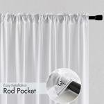 MIULEE White Privacy Sheer Curtains That Let Light in 72 Inches Long Non-See-Through Semi Sheer Curtain Light Filtering Window Curtains Drapes for Living Room Bedroom 2 Panels Set