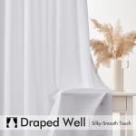 MIULEE White Privacy Sheer Curtains That Let Light in 72 Inches Long Non-See-Through Semi Sheer Curtain Light Filtering Window Curtains Drapes for Living Room Bedroom 2 Panels Set