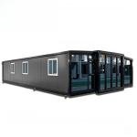 40ft Prefab Expandable Container House with 3 Bedrooms Modular Cabin Design Durable Steel Structure with Glass Curtain Wall
