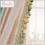 Custom Size Fashion Luxury EuropeanBlue Color Blocking Glossy Blackout Velvet Curtains For Bedroom Living Room Villa