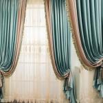 Custom Size Fashion Luxury EuropeanBlue Color Blocking Glossy Blackout Velvet Curtains For Bedroom Living Room Villa