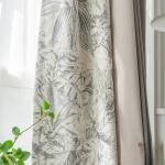 Custom Size Fashion Luxury European Curtains For Living Room Bedroom Gray Leaves Retro Modern Splicing Window Custom