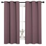 NICETOWN Dry Rose Blackout Curtains for Bedroom (1 Pair, 42 x 63 inches), Farmhouse Thermal Insulated Room Darkening Drapes for Windows