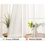 MIULEE Non-See-Through Privacy Linen Curtains 2 Panels, Light Filtering Window Curtains Farmhouse Textured Back Tab Semi Sheer Drapes for Bedroom Living Room, 52 x 90 Inches Long, Natural White