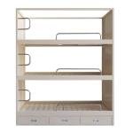 Maritime Ship Furniture Iron Frame Bed Bedroom Lounge with Drawers Curtains Steel Triple Bed