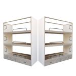 Maritime Ship Furniture Iron Frame Bed Bedroom Lounge with Drawers Curtains Steel Triple Bed