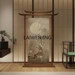 LYN new Chinese screen partition living room entrance entrance solid wood curtain screen