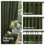 LAMIT Olive Green Velvet Curtains 84 Inch for Living Room, Luxury Thermal Insulated Blackout Curtains Room Darkening Back Tab and Rod Pocket Window Drapes for Bedroom, 2 Panels, 52 x 84 Inch