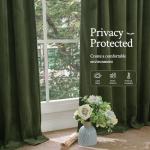 LAMIT Olive Green Velvet Curtains 84 Inch for Living Room, Luxury Thermal Insulated Blackout Curtains Room Darkening Back Tab and Rod Pocket Window Drapes for Bedroom, 2 Panels, 52 x 84 Inch