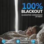 CYCMACO Blue Linen 100% Blackout Curtains for Bedroom, Black Out Curtains 84 Inch Long 2 Panels Set, Back Tab/Rod Pocket Curtain for Living Room, Energy Efficient Curtain(52" W X 84" L, Navy Blue)