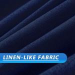 CYCMACO Blue Linen 100% Blackout Curtains for Bedroom, Black Out Curtains 84 Inch Long 2 Panels Set, Back Tab/Rod Pocket Curtain for Living Room, Energy Efficient Curtain(52" W X 84" L, Navy Blue)