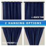 CYCMACO Blue Linen 100% Blackout Curtains for Bedroom, Black Out Curtains 84 Inch Long 2 Panels Set, Back Tab/Rod Pocket Curtain for Living Room, Energy Efficient Curtain(52" W X 84" L, Navy Blue)