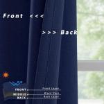 CYCMACO Blue Linen 100% Blackout Curtains for Bedroom, Black Out Curtains 84 Inch Long 2 Panels Set, Back Tab/Rod Pocket Curtain for Living Room, Energy Efficient Curtain(52" W X 84" L, Navy Blue)
