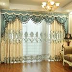 New European living room curtains, bedroom chenille embroidered curtains floor-to-ceiling windows