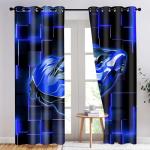 HIYSMT Race Car Curtains,Racing Blue Sports Car Curtain,4284inch Black Blue Geometric Checkered Blackout Window Drapes for Boy Bedroom Game Room 2Panels HILC07