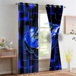 HIYSMT Race Car Curtains,Racing Blue Sports Car Curtain,4284inch Black Blue Geometric Checkered Blackout Window Drapes for Boy Bedroom Game Room 2Panels HILC07