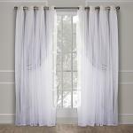 TOWN & COUNTRY LUXE Talia Double Layer Indoor Curtains, Sheer and Room Darkening Blackout, Grommet Top, Energy Efficient, 2-Pack Set, 52"x84", Sand