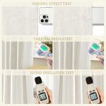 Jowels Cream Linen Blackout Curtains 84 Length 2 Panels Set for Living Room Bedroom, 100% Black Out Thermal Insulated Linen Drapes, Room Darkening Grommet Curtains 84 Inches Long Natural Beige