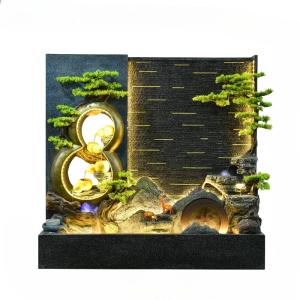 S Large Living Room Water Curtain Wall Floor Flowing Water Ornaments Rockery Fountain Company Hotel Decoration