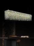 Italian style one curtain dreamy crystal chandelier restaurant rectangular island platform hotel lobby bar chandelier