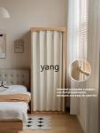 LTT solid wood wardrobe bedroom oak simple cloth curtain wardrobe dressing room baffle storage cabinet