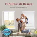 ARLO BLINDS Faux Wood Blinds with Crown Valance - 30.5" Width x 36" Height, White, Cordless Window Blinds & Shades - Blinds for Indoor Windows, 2" Faux Wooden Blinds for Home, Window Shades