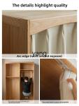 LTT solid wood wardrobe bedroom oak simple cloth curtain wardrobe dressing room baffle storage cabinet