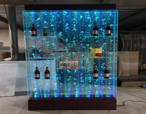 Water curtain wall, wine cabinet, screen, living room decoration,  partition, water acrylic bubble wall, colorful lig on sale