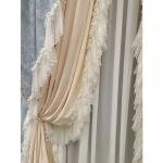 French Light Luxury Rococo High-end Velvet Full Shading Lotus Leaf Retro Luxury Palace Curtains For Living Dining Room Bedroom