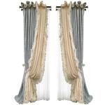 French Light Luxury Rococo High-end Velvet Full Shading Lotus Leaf Retro Luxury Palace Curtains For Living Dining Room Bedroom