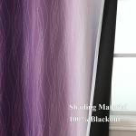 Estelar Textiler Purple and Greyish White Ombre Blackout Curtains 84 Inches Long, Full Room Darkening Grommet Curtains for Bedroom, Thermal Insulated Blackout Drapes for Living Room, 52Wx84L, 2 Panels