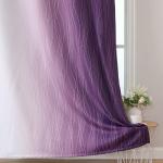 Estelar Textiler Purple and Greyish White Ombre Blackout Curtains 84 Inches Long, Full Room Darkening Grommet Curtains for Bedroom, Thermal Insulated Blackout Drapes for Living Room, 52Wx84L, 2 Panels
