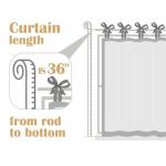 jinchan Floral Linen Tier Curtains 36 Inch Farmhouse Cafe Curtains Tie Top Botanic Drapes for Small Windows Over Sink for Kitchen Country Rustic Laundry Room Bathroom RV 2 Panels Black on Beige