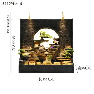 53Water curtain wall Flowing water wall Fountain Indoor living room Balcony Hotel clubhouse Entrance Outdoor courtyard Landscape