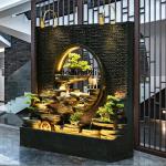 53Water curtain wall Flowing water wall Fountain Indoor living room Balcony Hotel clubhouse Entrance Outdoor courtyard Landscape