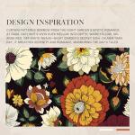 NICETOWN Black Boho Floral Curtains 100% Blackout for Living Room Bedroom 84 Inches Long 2 Panels Fall Botanical Drapes Grommet Thermal Insulated Vintage Flower Pattern Printed Window Treatment, 52"W