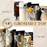 NICETOWN Black Boho Floral Curtains 100% Blackout for Living Room Bedroom 84 Inches Long 2 Panels Fall Botanical Drapes Grommet Thermal Insulated Vintage Flower Pattern Printed Window Treatment, 52"W