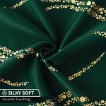 Yakamok Blackout Curtains 84 inch Length Living Room Thermal Insulated Gold Wave Line Dots Pattern Curtains Room Darkening Grommet Curtains for Bedroom, Emerald Green, W52 x L84-inch, 2 Panels