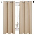 NICETOWN Thermal Insulated Grommet Room Darkening Curtains/Draperies/Panels for Bedroom (2 Panels, W42 x L63 inches, Biscotti Beige)