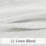 FMFUNCTEX Sliding Door Curtains White Linen Sheer Curtains 84" Living Room 100" Width Extra Wide Patio Glass Door Panel Room Divider Bedroom Drapes Large Semi Sheer Window Panels Grommet Top 1 Panel