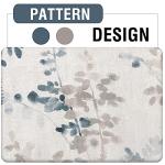 H.VERSAILTEX Sheer Linen Curtains 63 Inch Long Semi Sheer Curtains Draperies for Living Room/Bedroom Vintage Classical Floral Printing Window Treatment Grommet 2 Panels, Bluestone and Taupe